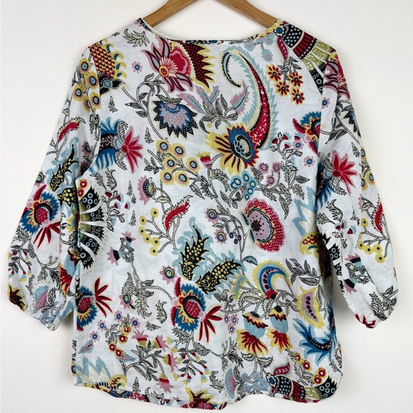 Hester & Orchard Floral Linen Blend Blouse - Picture 6 of 8